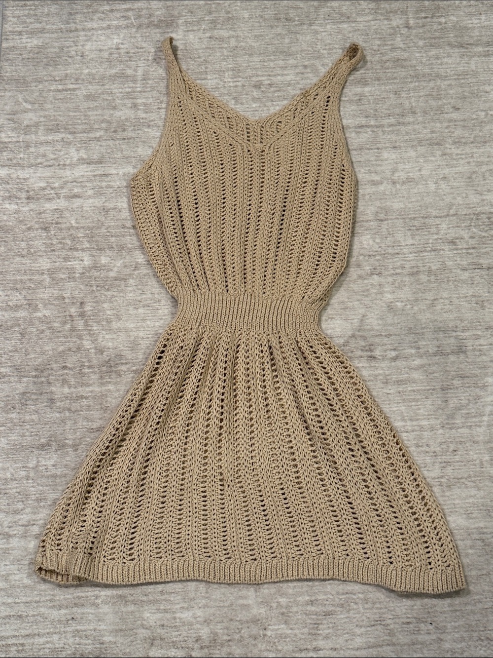 Sleeveless Knit cover up in Beige